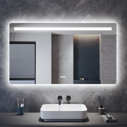 Led bathroom mirror - bathroom, with